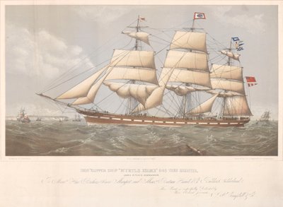 A "Myrtle Holme" vasklipper (1875). James Ritchie, parancsnok. alkotó: W. T. Baldwin