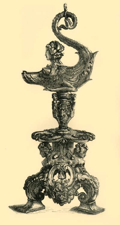 Lámpa szfinxszerű tengeri lény formájában, c1510-1530, 1881. alkotó: W. W. McCarty