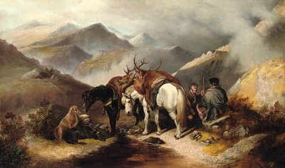 Stalking on the Highlands, 1871 alkotó: W. W. Morris
