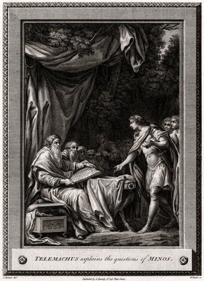 Telemachus megmagyarázza Minos kérdéseit, 1776 alkotó: W. Walker