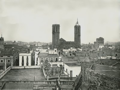 A régi város része a katedrálissal, Barcelona, Spanyolország, 1895. NEM alkotó: W and S Ltd