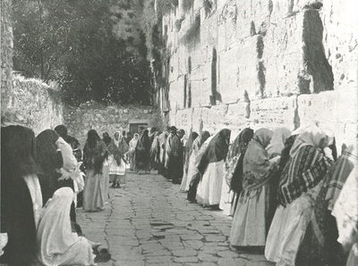 A Siratófal, Jeruzsálem, Palesztina, 1895. alkotó: W and S Ltd