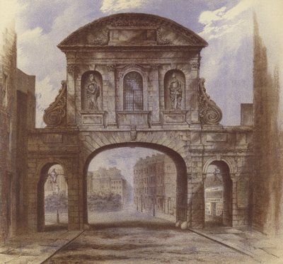 Temple Bar, Fleet Street (chromolitho) alkotó: Waldo Sargeant