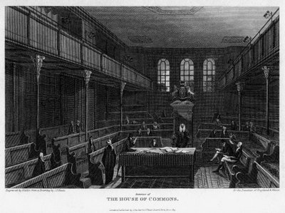 Az alsóház kamarája, Westminster, London, 1815. alkotó: Wallis