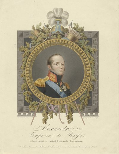 I. Sándor császár portréja 1777-1825, 1825 alkotó: Walraad Nieuwhoff