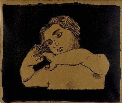 Mädchen auf Braun alkotó: Walt Kuhn