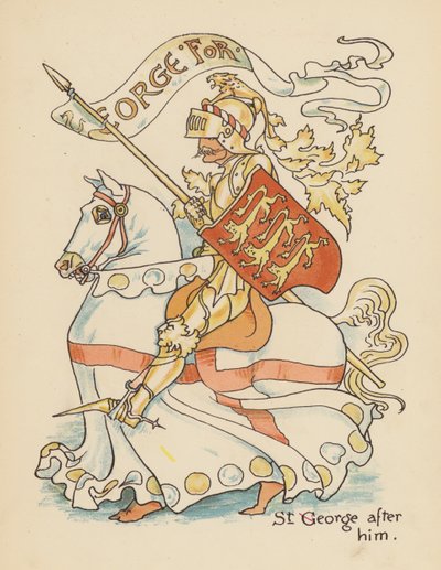 Walter Crane illusztrációja a Legendák Lionel számára (színes litográfia) alkotó: Walter (after) Crane