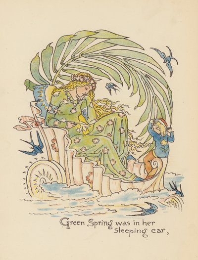 Walter Crane illusztrációja a Legendák Lionel számára (színes litográfia) alkotó: Walter (after) Crane