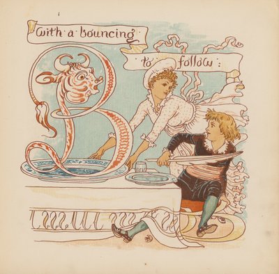 Walter Crane illusztrációja a Pothooks and Perseverance (színes litográfia) című könyvhöz. alkotó: Walter (after) Crane