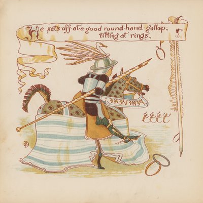 Walter Crane illusztrációja a Pothooks and Perseverance (színes litográfia) című könyvhöz. alkotó: Walter (after) Crane