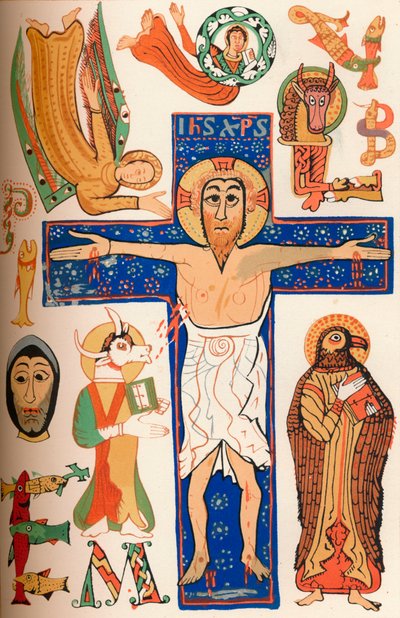 Keresztre feszítés díszített betűkkel, Kr.u. 790, 1849. alkotó: Walter