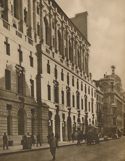 New London épületeinek képviselője a Moorgate Streeten, 1935. alkotó: Walter Benington