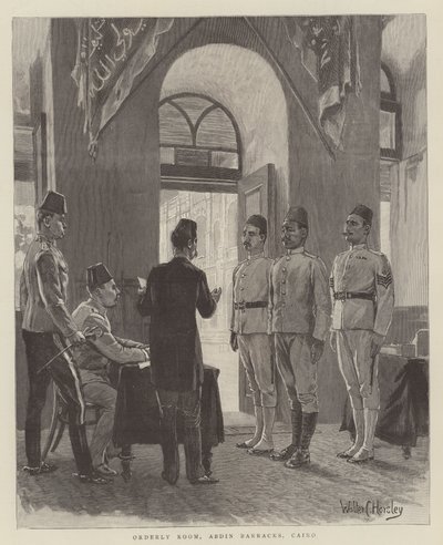 Rendezett szoba, Abdin laktanya, Kairó, India alkotó: Walter Charles Horsley