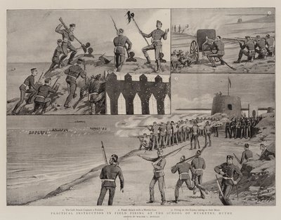 Gyakorlati oktatás a terepi lövészetben a Hythe-i muskétás iskolában alkotó: Walter Charles Horsley