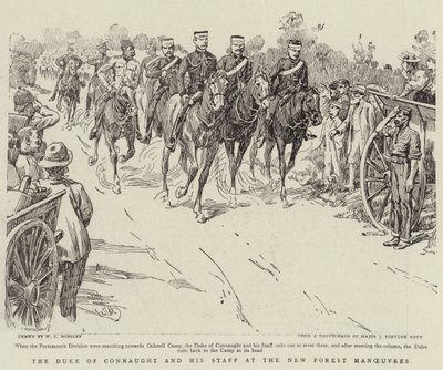 Connaught hercege és munkatársai az új erdei manővereken alkotó: Walter Charles Horsley