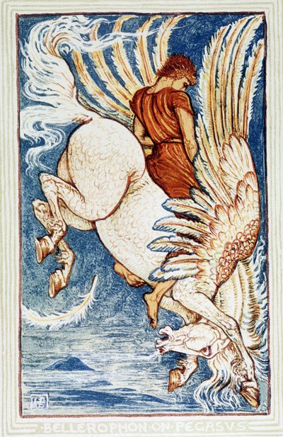 Bellerophon a Pegasuson alkotó: Walter Crane