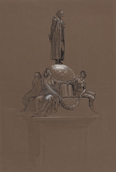 Shakespeare-emlékmű tervezése alkotó: Walter Crane