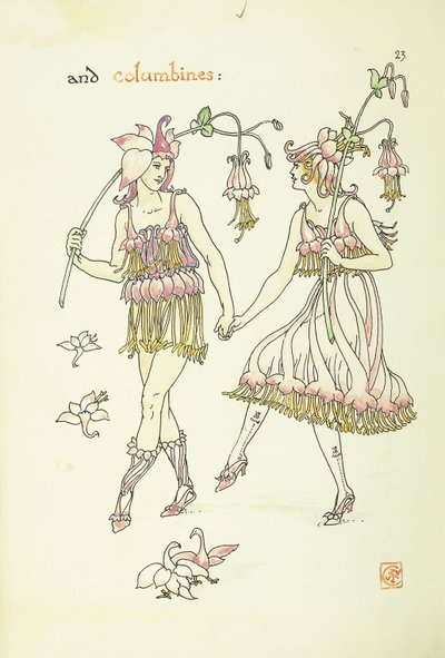 Virágok Shakespeare kertjéből: Columbines, 1906 alkotó: Walter Crane
