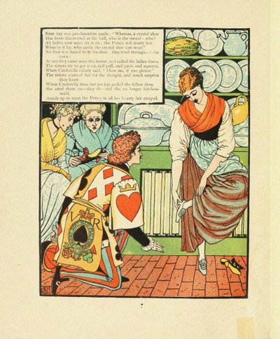 Illusztráció a Fairy Tale Hamupipőkéhez alkotó: Walter Crane