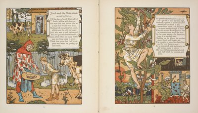 Illusztrációk a „Jack és a babszár” című történethez. alkotó: Walter Crane