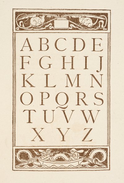 Az ábécé betűi. Az Arany alapozó. alkotó: Walter Crane