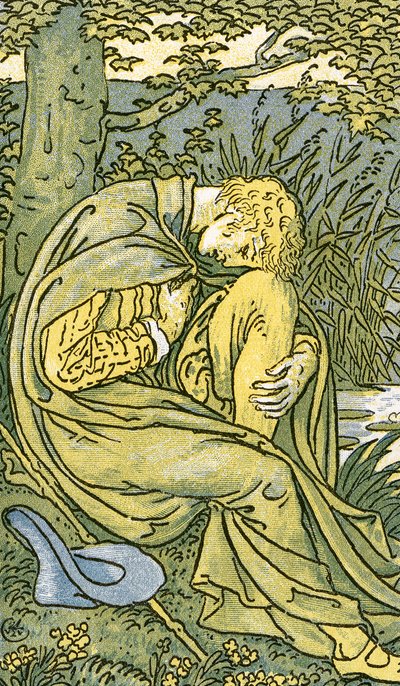 Bánatában lehajtott fejű szerető az „O Willow, Willow” hagyományos angol népdalból, a „Pan-Pipes” illusztrációból, a Régi dalok könyvéből, Theo újonnan hangszerelve és kísérettel. Marzials pub alkotó: Walter Crane