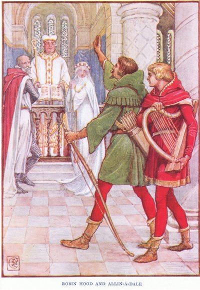 Robin Hood és Alan-a-Dale, 1920 körül alkotó: Walter Crane