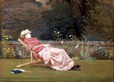 Rosalind, Carlisle grófnője (1845-1921) a naworthi kertben alkotó: Walter Crane