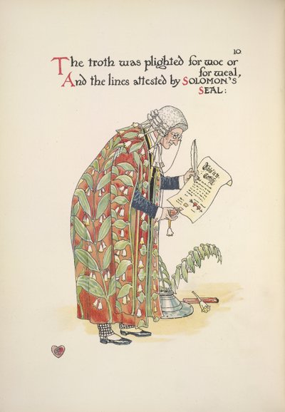 Az esküvői anyakönyvi kivonat lezárása alkotó: Walter Crane
