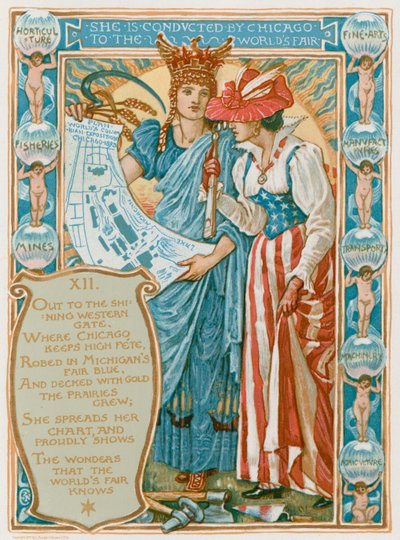 Chicagóból a világkiállításra vezénylik. alkotó: Walter Crane