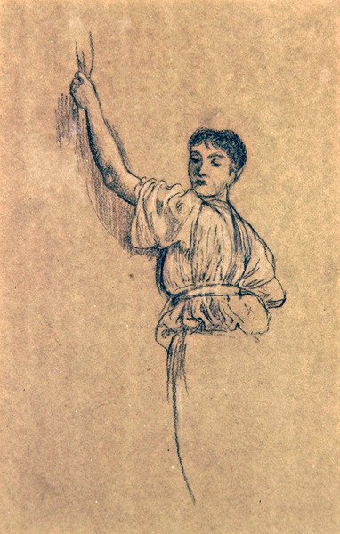 Tanulmány egy lányról a tavasz eljövetelére alkotó: Walter Crane