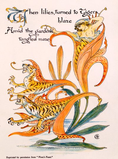 Tigrisliliomok, Walter Crane "Flora