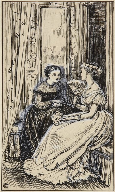 Két beszélgető hölgy (Anne Hereford) alkotó: Walter Crane