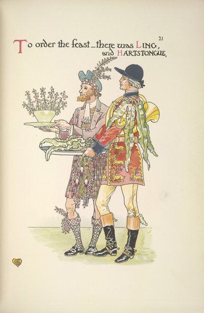 Két szolga, Ling és Hartstongue alkotó: Walter Crane