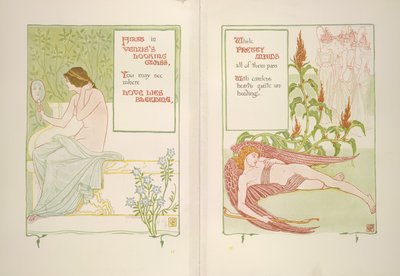 Vénusz tükörképe és szobalányai alkotó: Walter Crane