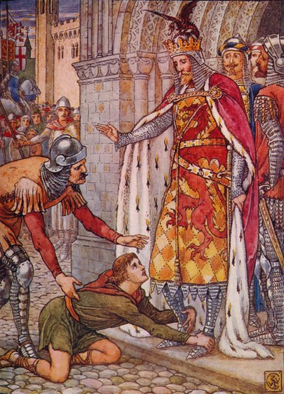 Az ifjú Owen a királyhoz folyamodik, 1911. alkotó: Walter Crane