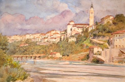 Belluno, Olaszország 1925 (akvarell) alkotó: Walter Frederick Roofe Tyndale