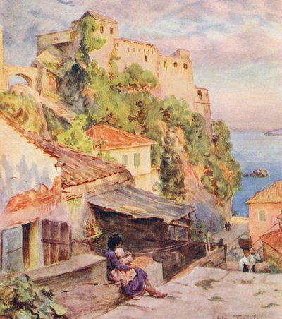 Castelnuovo, Boka Kotorska-öböl (színes litográfia) alkotó: Walter Frederick Roofe Tyndale