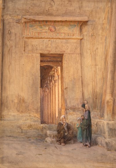 Ajtó az Ízisz templomban (akvarell) alkotó: Walter Frederick Roofe Tyndale