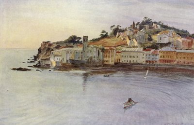 A félsziget, Sestri Levante (színes litho) alkotó: Walter Frederick Roofe Tyndale