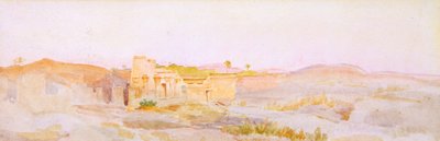 Qurnah, Luxor I. Sety halotti temploma (akvarell) alkotó: Walter Frederick Roofe Tyndale