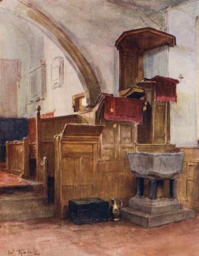 Az új erdő: Minstead templom (színes litó) alkotó: Walter Frederick Roofe Tyndale