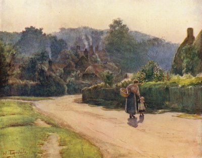 Az új erdő: Emery Down faluja (színes litó) alkotó: Walter Frederick Roofe Tyndale