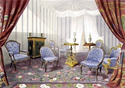 Crystal Palace, a királynő nyugdíjas szobája, a Rekollekciók a nagy kiállításról (színes litó) alkotó: Walter Goodall