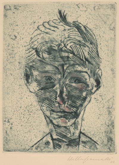 Fiatal férfi mellszobra, önarckép, fiúfej, önarckép, 19221923. alkotó: Walter Gramatte