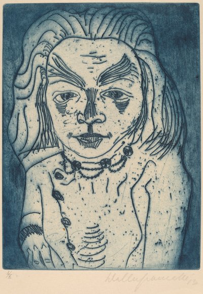 Nyakláncos nő, 1923. alkotó: Walter Gramatte