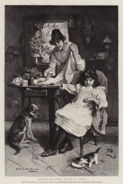 Reggeli vége, Grace meg van mondva (metszet) alkotó: Walter Granville Smith