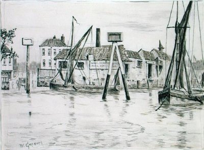 Chelsea Dock (tinta papíron) alkotó: Walter Greaves