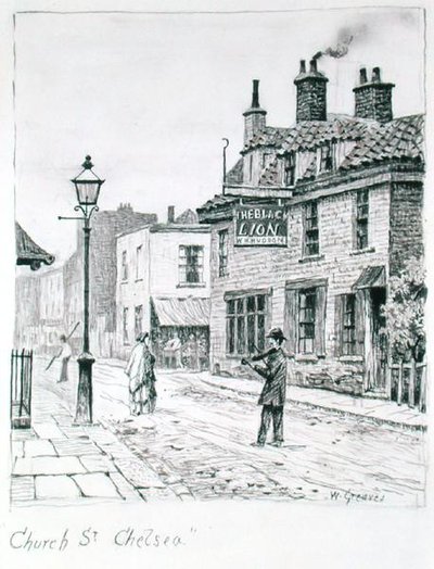 Church Street, Chelsea (tinta papíron) alkotó: Walter Greaves