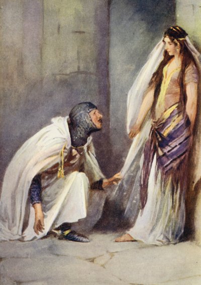 Illusztráció Ivanhoe-hoz, Sir Walter Scott (színes litó) alkotó: Walter Grieve